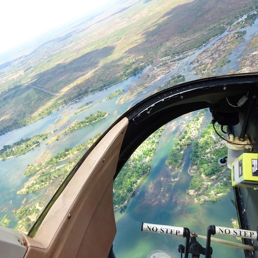 Victoria Falls by helicopter. 