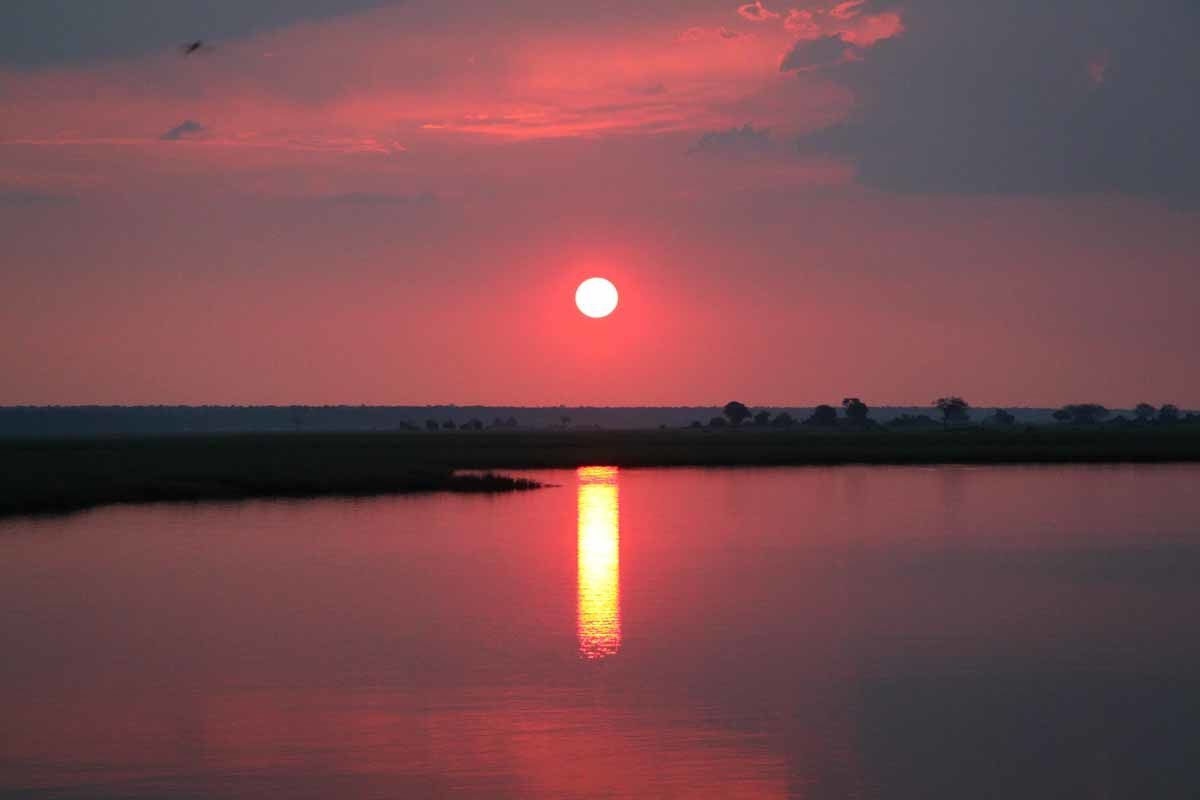 Sunset on the Chobe River. 